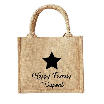 Petit Sac en toile de jute neutre, Cadeau Maîtresse personnalisé
